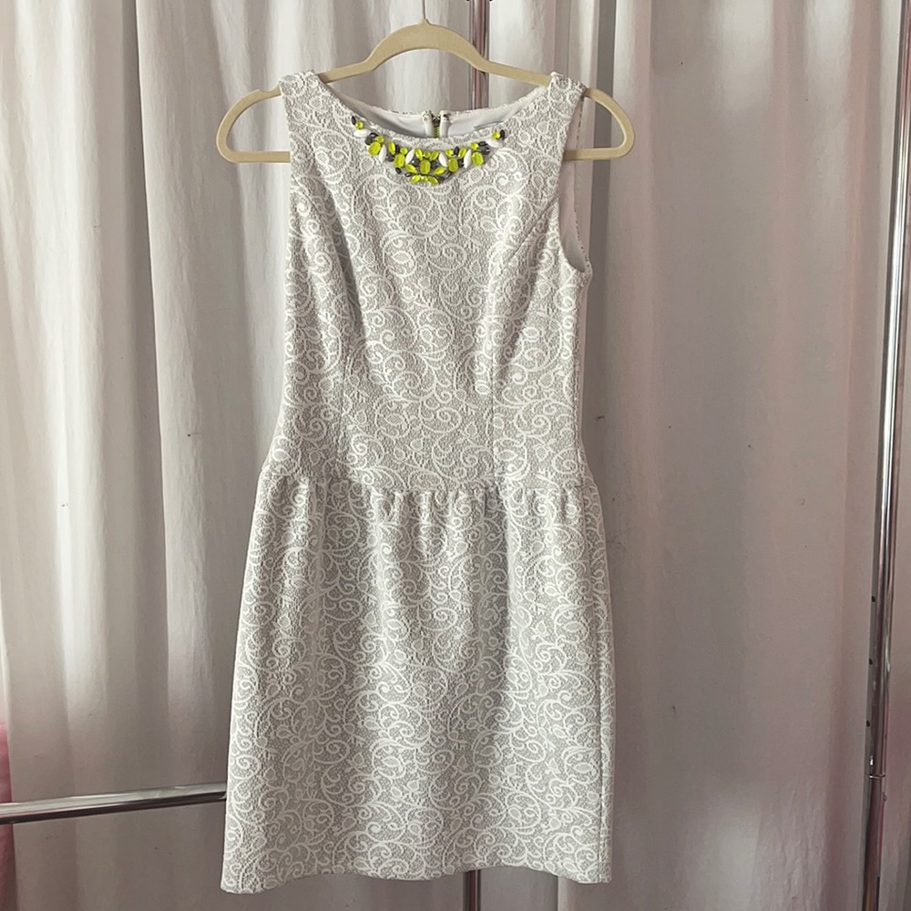 COPY - Ivy & Blu Gray and White Lace Dress